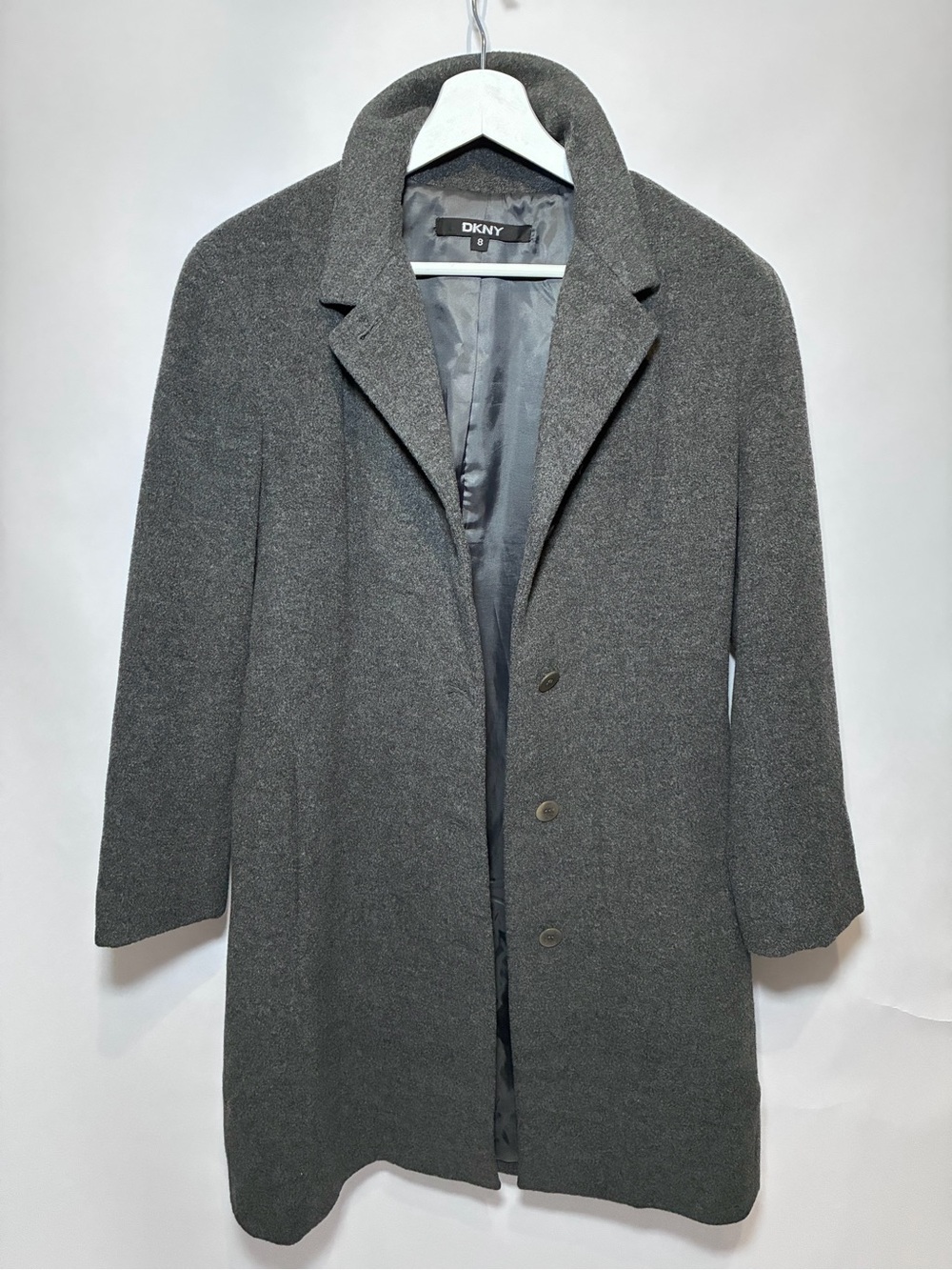 Dkny Gray Wool-Blend Men's Pea Coat